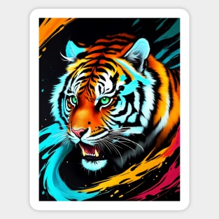 Amazing Wild Tiger Roaring Sticker